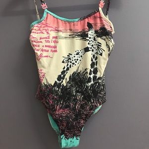 Save the Queen Giraffe Print One-Piece Swimsuit